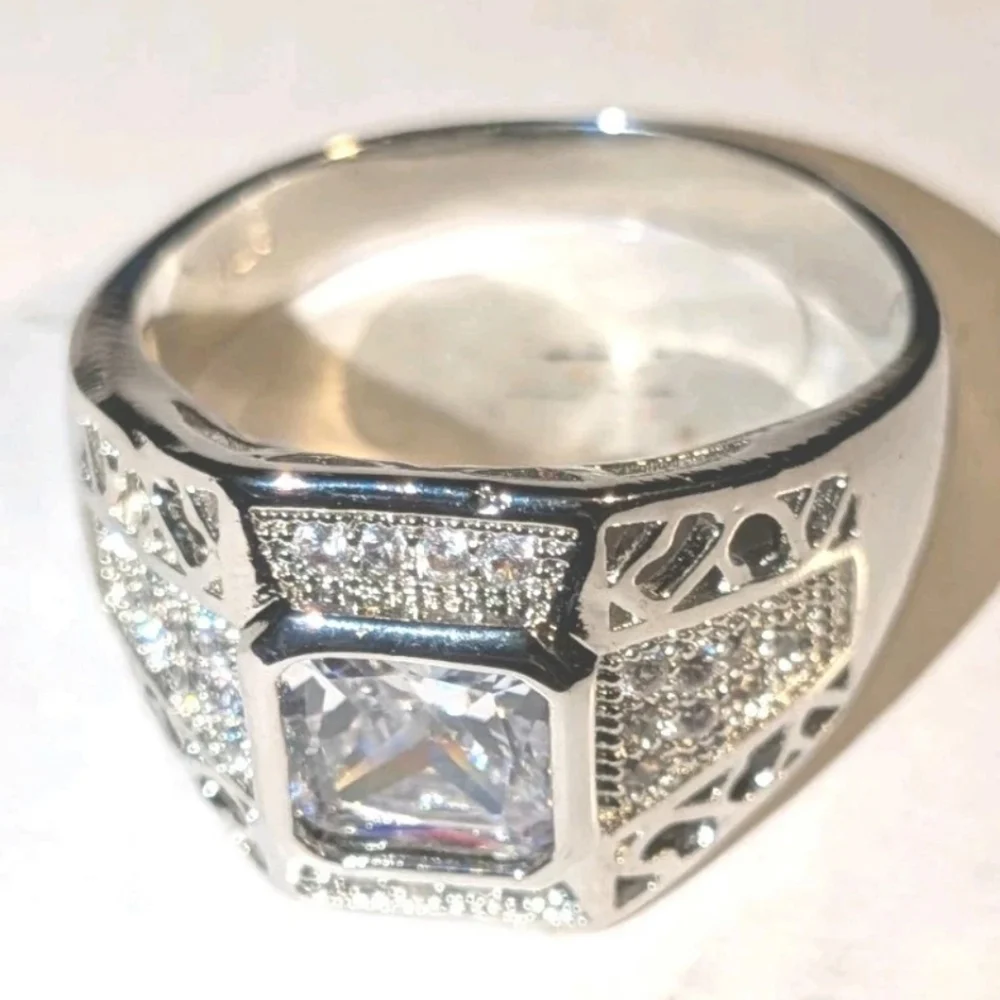 4 Ct Shiny Classic Men's Lab Created Diamond 925 Silver Wedding Band Ring Sz 12